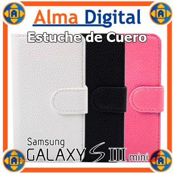 Imagen 1 de 4 de Estuche Cuero Samsung S3 Mini Forro Protector Tipo Libreta