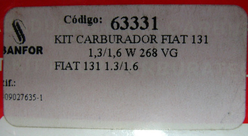 Kit Carburador Weber 131 1600 Weber