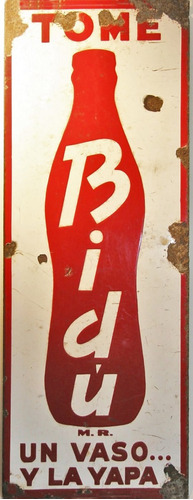 Carteles Antiguos De Chapa Gruesa 30x45cm Bidú Cola Dr-058