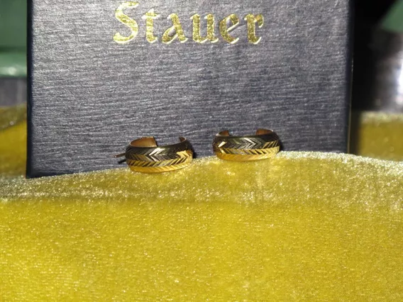 Aros,aretes Enchapado Oro Amarillo De 14 Kilates.stauer