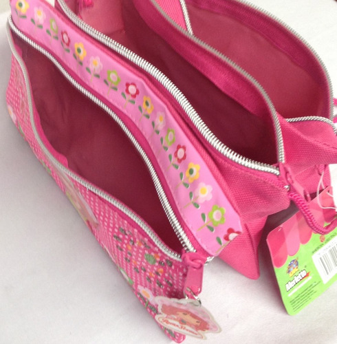 Bolso Para Niña De Tres Bolsillos Con Cierre De Fresita .