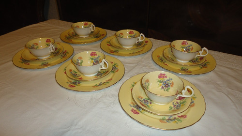 Finos Trios Porcelana Inglesa Aynsley Antiguo Divinos Miralo