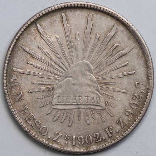 Aaaa 1902 Peso Porfiriano Moneda Mexicana Peso Au Plata Cf1