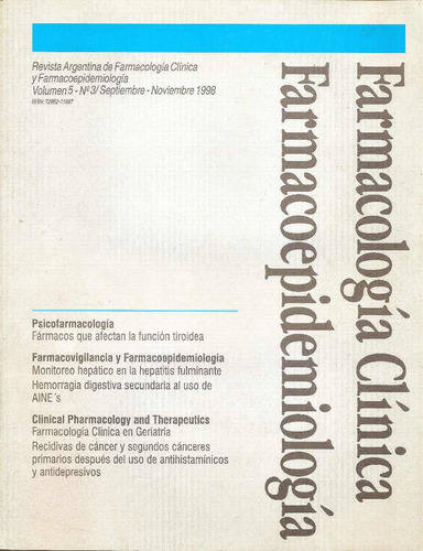 Revista Argentina Farmacologia Volumen 5 Nº 3