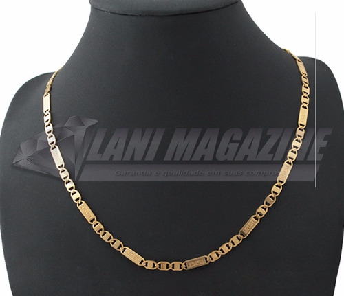 Corrente Cordão Fígaro Vintage 5mm Banhado A Ouro 18k