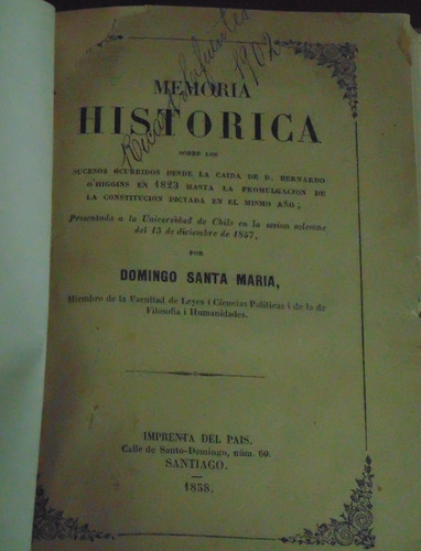 Memoria Histórica Domingo Santa Maria