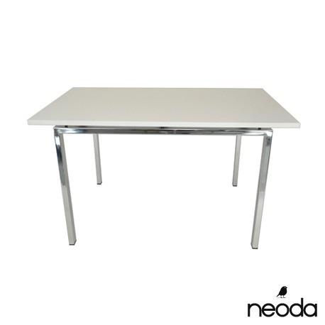 Mesa Comedor Cora 120 P/4 Pers Laqueada Pata Cromada Neoda