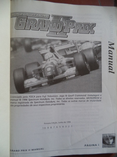 Grand Prix 2 = Manual Do Jogo Em Portugues = Ms Dos E Win 95