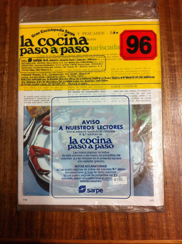 Enciclopedia Sarpe La Cocina Paso A Paso Fasciculo Nº 96