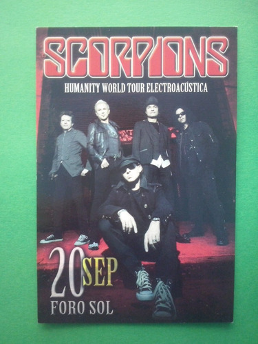 Scorpions Postal Oficial Promo Humanity Tour Foro Sol 2008