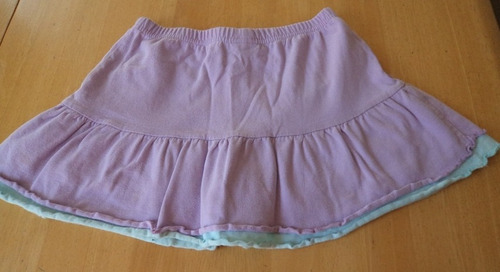 Falda Con Short Integrado Lila Y Verde Talla 7-8 Niña Fn2 (Usado)
