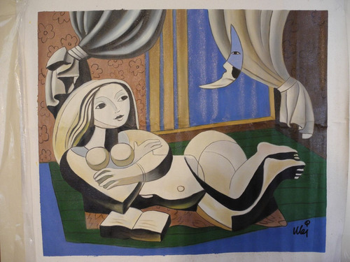 Pintura Oleo Sobre Tela Al Estilo De Picasso 