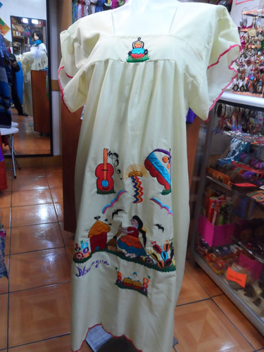 Vestido De Nicaragua Bordado A Maquina Talla Standar