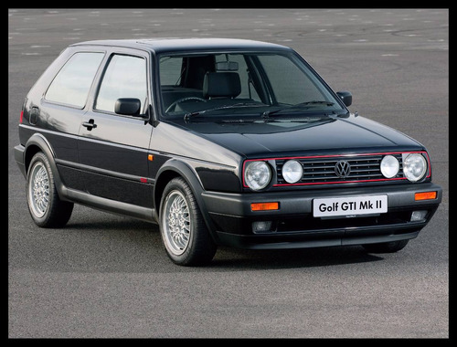 Volkswagen Golf Gti 1990 Cuadro Enmarcado 45 X 30cm