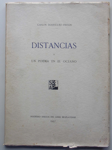 Distancias Y Un Poema En El Oceano C. Rodríguez Pintos 1937