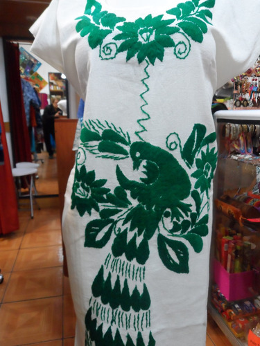 Vestido En Algodón  Bordado A Mano Traido Desde Mexico