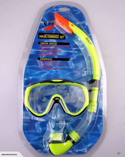 Set Mascara + Snorkell Silicona Buseo Natacion Antiempañante