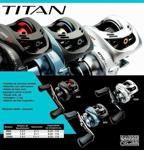 Reel Huevito Marine Sport Titan Gto 6000  Rotativo