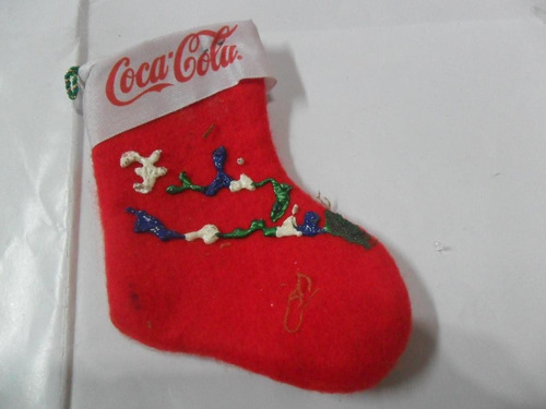 Coca Cola Bota Paño Navidad Navideño Gaseosa Botella Miniatu