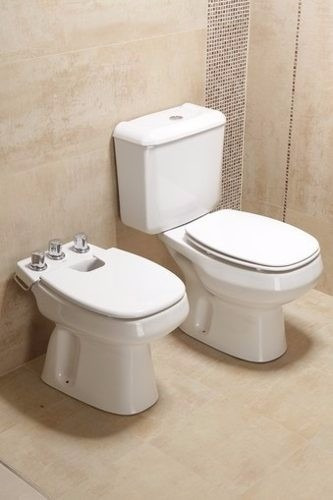 Imagen 2 de 9 de Inodoro Largo C/ Deposito + Bidet 3 O 1 Agujeros Roca Monaco