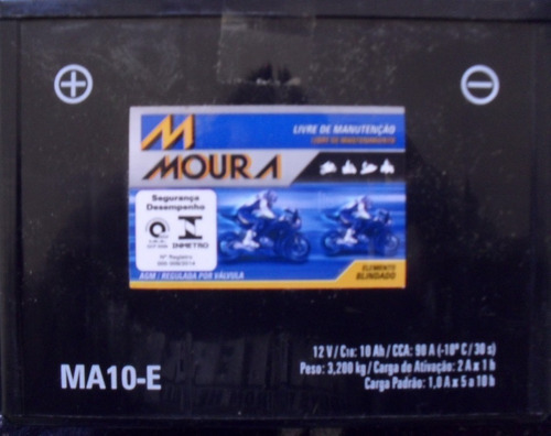 Bateria Moto Moura Ytx12-bs Yuasa Ma10-e 10ah Vstrom 650 Er6