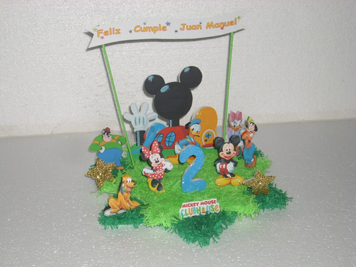 1 Adorno De Torta De La Casa De Mickey Mousse Y 3 Centros 