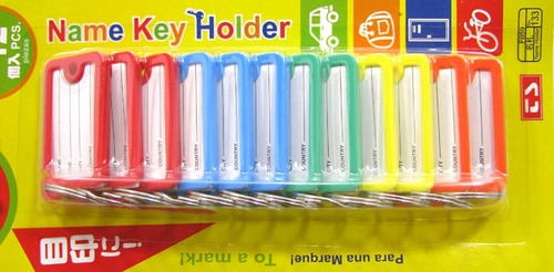 Pak De 120 Llaveros Etiqueta Identificador Colores Surtido