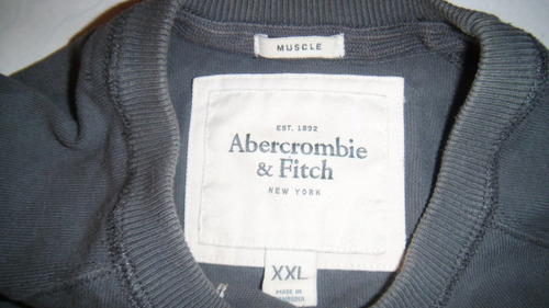 Sudadera Abercrombie And Fitch Original Xl Gris Hombre Nueva