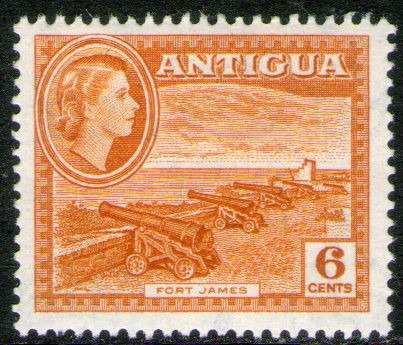 Antigua Sello Nuevo Cañones Del Fuerte James Años 1953-56