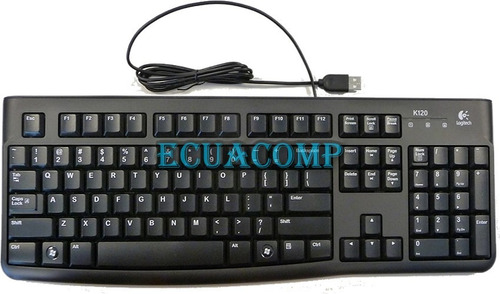 Imagen 2 de 5 de Teclado Logitech En Español K120 Usb Negro Plano Silencioso