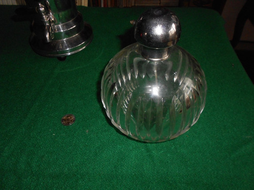 Antiguo Perfumero/ Jarronde Cristal Con Facetas