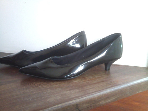 sapato social feminino preto salto baixo