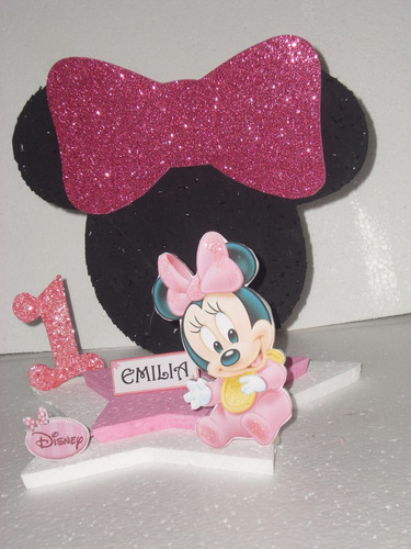 Centro De Mesa Con La Cabeza De Minnie Bebe