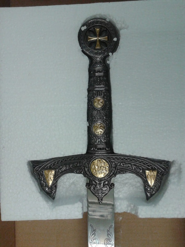 Espada Templaria Medieval 120 Cm Tamaño Real Con Base Unica