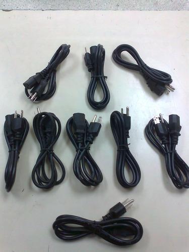 Imagen 3 de 4 de Combo De 5 Cable De Poder 110v Fuentes De Poder Cpu/monitor