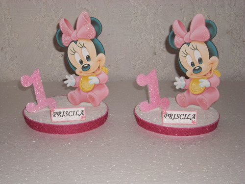 Centro De Mesa De Minnie Bebe De 20cm De Alto Con La Base