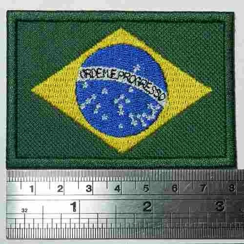 Bandeira Bordada Brasil  8x5,5 Cm Patch Termocolante