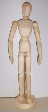 Boneco Manequin Articulado 30cm Madeira Clara Vem Na Caixa