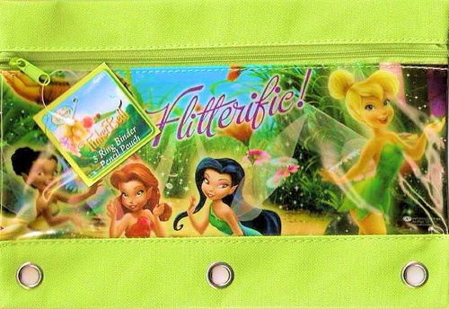 Cartuchera Escolar Importada De Tinkerbell Con 3 Aros