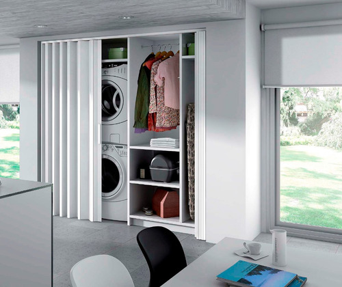 Imagen 3 de 10 de Oferta Puerta Plegable Blanca! 0.8x2.1m Ajustable En Altura!
