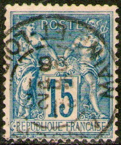 Francia Sello Usado Símbolo Paz Y Comercio Años 1877-80