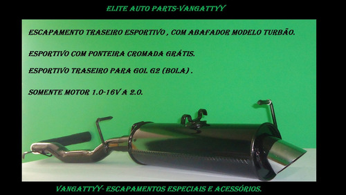 Abafador Ronco Esportivo Gol G2 - Gol Bola 1.0-16v A 2.0