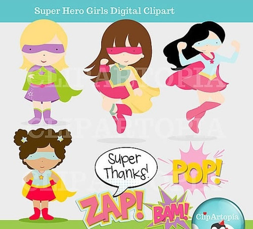 Kit Imprimible Superheroes Nenas Imagenes Clipart Cod 2