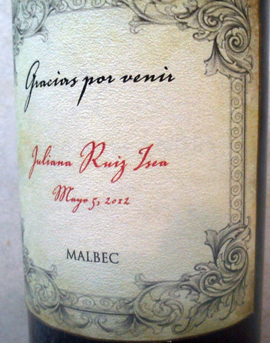 Vinos Personalizados Cumpleaños, Aniversarios Bodas Eventos