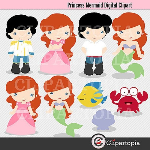 Kit Imprimible Princesa Ariel La Sirenita Imagenes Clipart