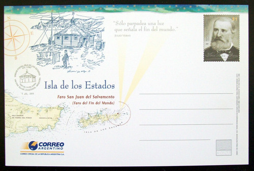 Argentina Tarj Postal Gj Tar 187 Luis Piedrabuena Mint L3938