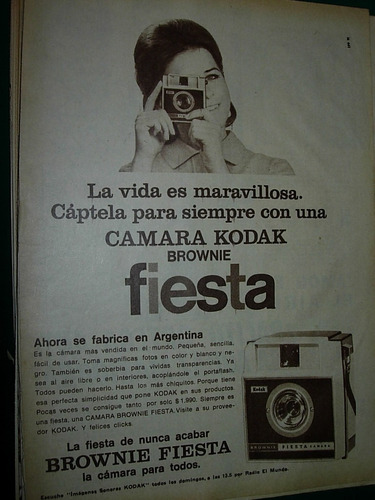 Publicidad Clipping Camara Fotografica Kodak Brownie Fiesta