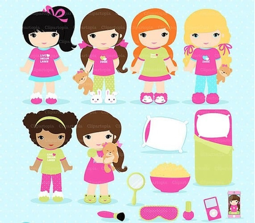 Kit Imprimible Pijama Party Imagenes Clipart