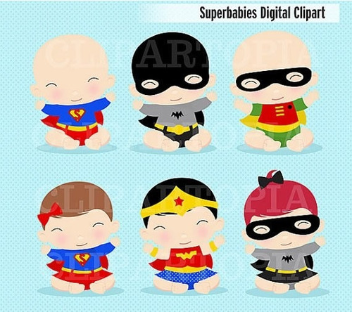 Kit Imprimible Superheroes Bebe Imagenes Clipart