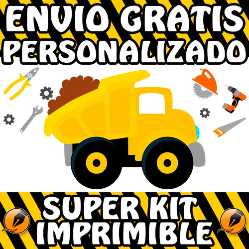 Kit Imprimible Construcción  Maquinas & Herramientas Candy